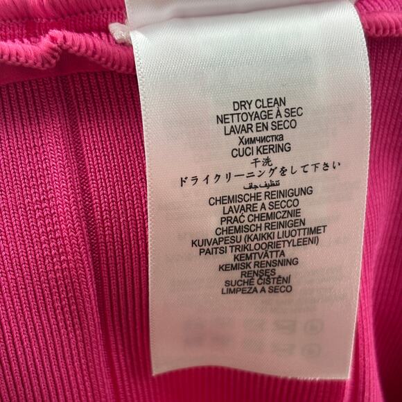 Herve Ledger Hot Pink Deep V Strappy Icon Cutout Bandage Mini Dress - Picture 12 of 12